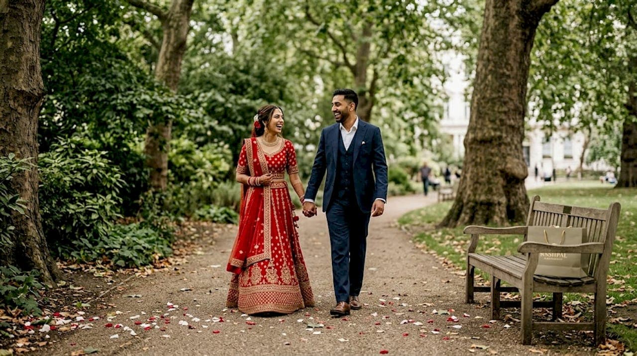 Creative wedding photo poses for Asian couples in London