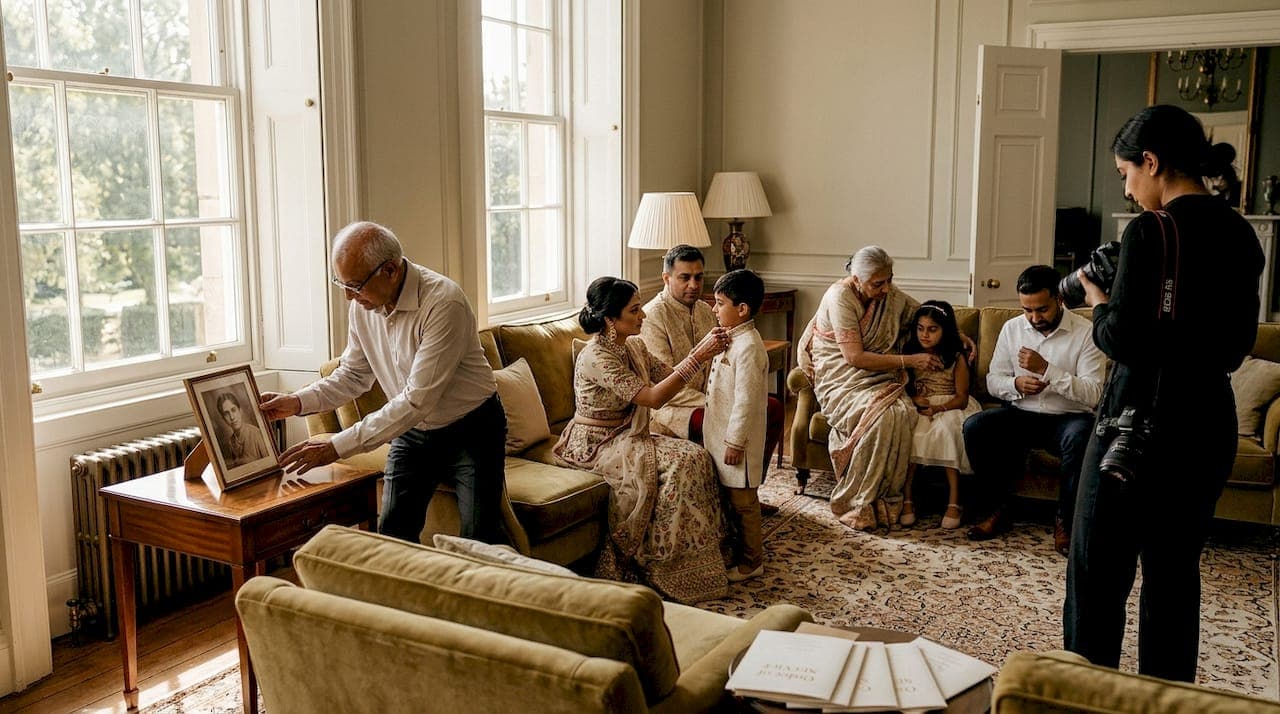 Why family portraits matter at Asian weddings in the UK